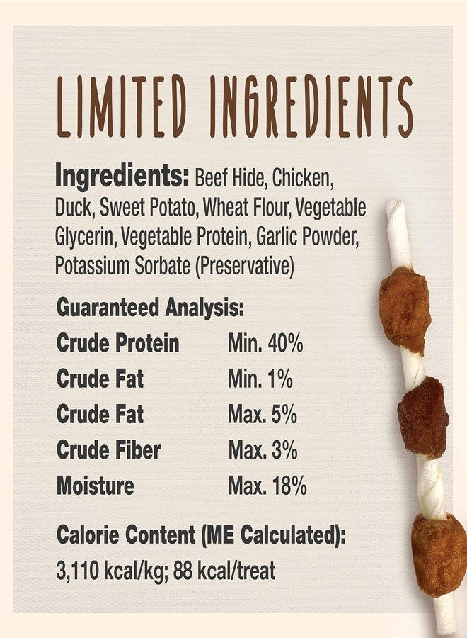 Cadet Gourmet Shish Kabob Dog Chews for Small Dogs, Rawhide Treats with Chicken, Duck and Sweet Potato, Healthy & Natural Beef Hide, 5-Inch Sticks, 24 oz - Image 5